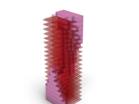 Voxel - Modular Architecture Tower Editable Grasshopper Definition 3D Model