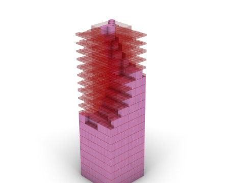 Voxel &mdash; Модульная архитектура Tower Редактируемое определение Grasshopper 3D Модель