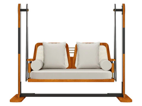 Shashwat 2-Sitzer-Schaukelstuhl aus Palisanderholz 3D Modell