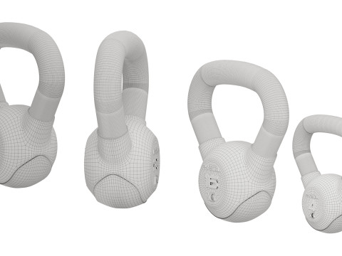 Kettlebells de poliuretano de desempenho f&iacute;sico Modelo 3D