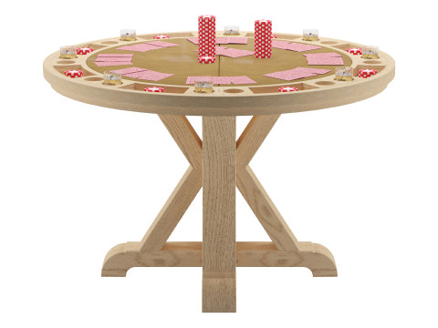 स्टीव सिल्वर फ़र्निचर प्लेयर फोल्डेबल पोकर टेबल 3D मॉडल