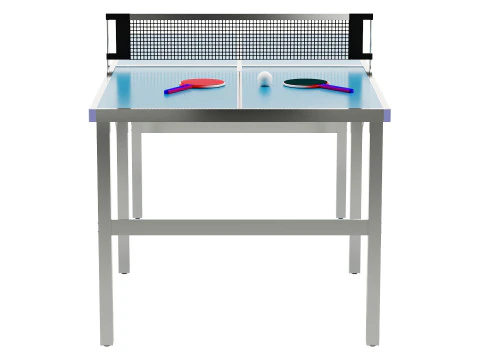 Foldable IndoorOutdoor Table Tennis Table with Paddles and Balls 3D Model
