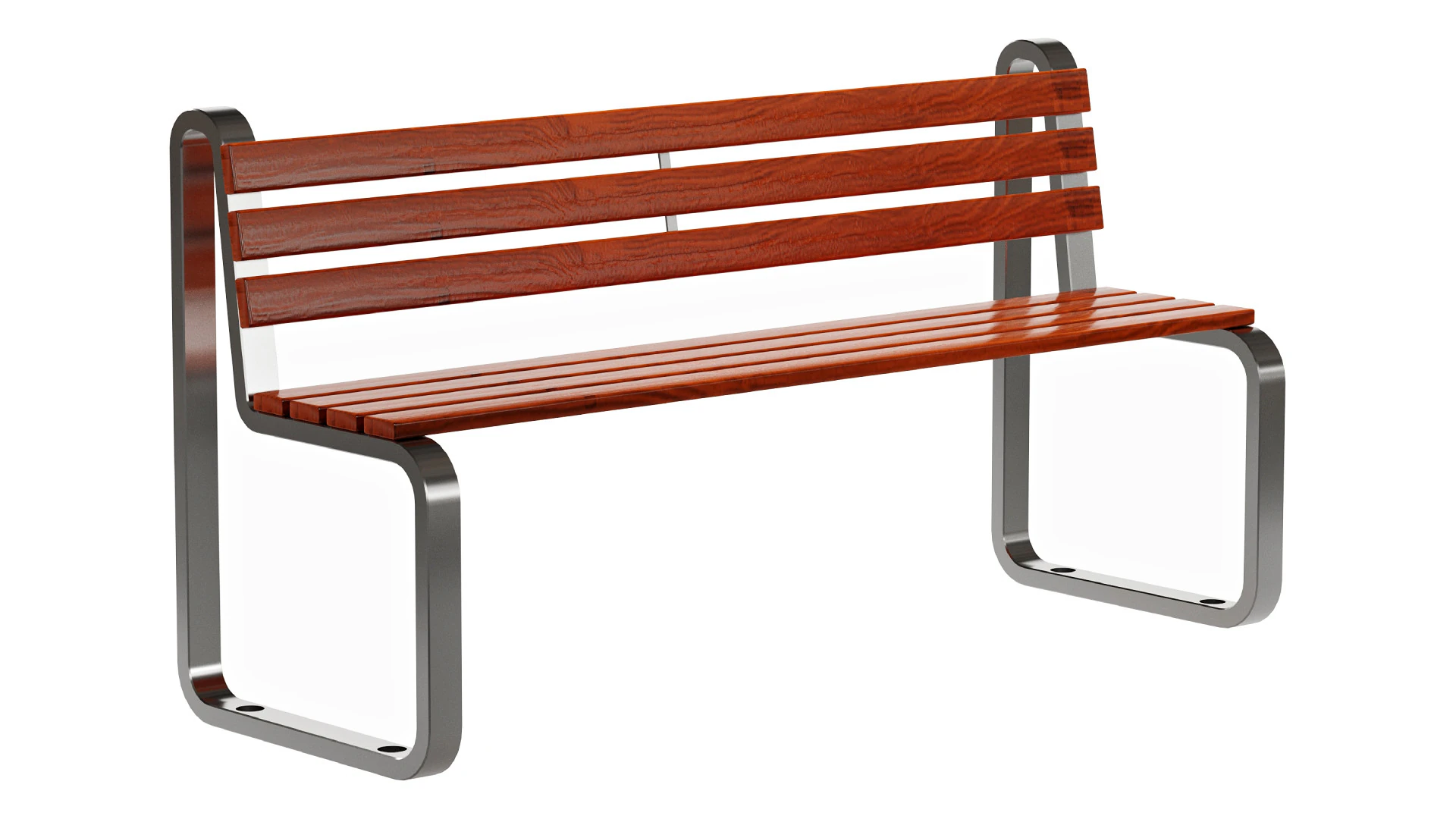 Simple Outdoor Bench with Laminate 3D Model .c4d .max .obj .3ds .fbx .stl .blend 
