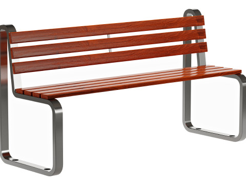 Bangku Luar Ruangan Sederhana dengan Laminasi Model 3D