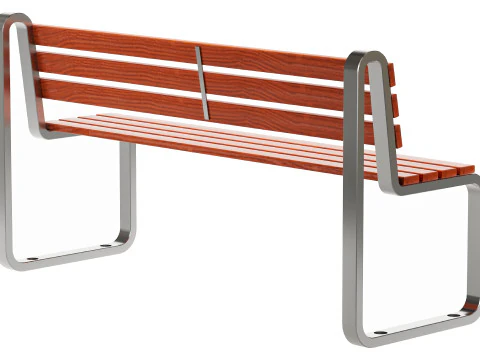 Simple Outdoor Bench with Laminate 3D Model