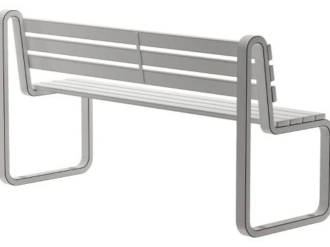 Simple Outdoor Bench with Laminate 3D Model