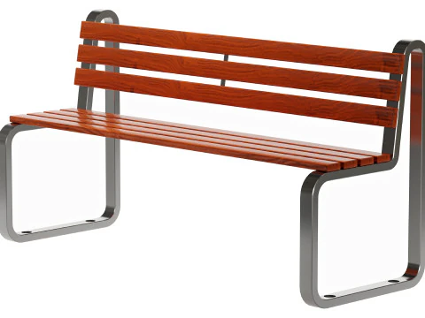 Simple Outdoor Bench with Laminate 3D Model