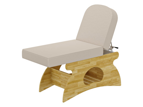 शेल्फ के साथ फिक्स्ड लकड़ी की स्पा मसाज टेबल 3D मॉडल