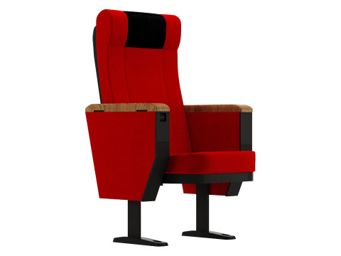 राइटिंग पैड के साथ W604 थिएटर ऑडिटोरियम चेयर 3D मॉडल
