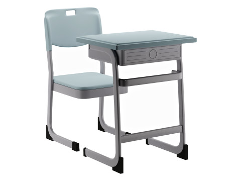 W89B Sealed student desks and chairs 3D Model
