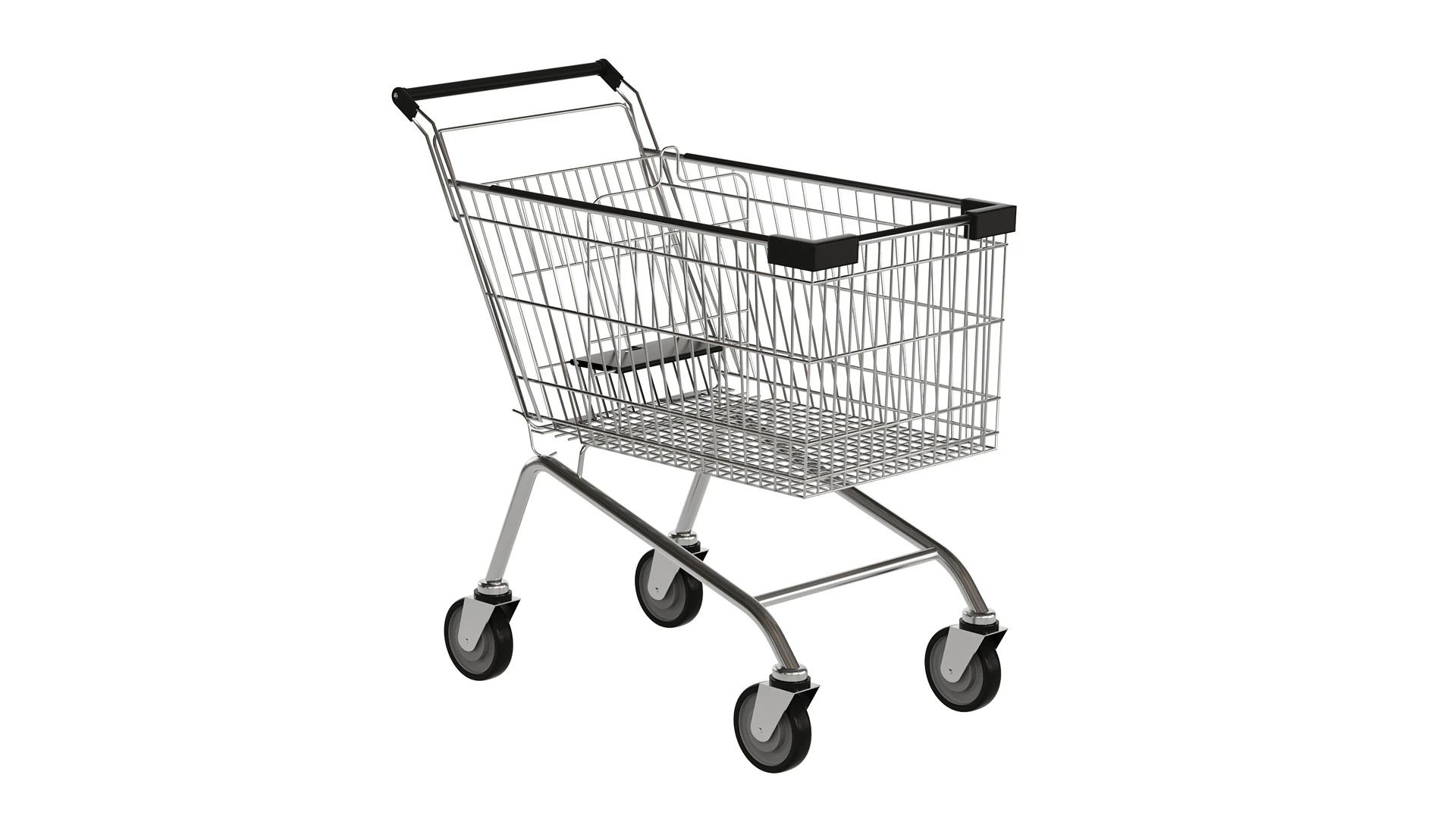 Shopping Trolley Euro 150L 3D Model .c4d .max .obj .3ds .fbx .stl .blend