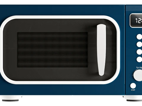 Silver Countertop Microwave 3D Model
