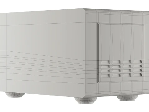 Silver Countertop Microwave 3D Model