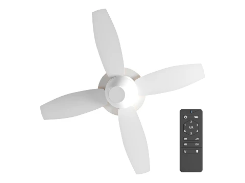 Flush Mount Ceiling Fan with LED Light and Remote 3D Model