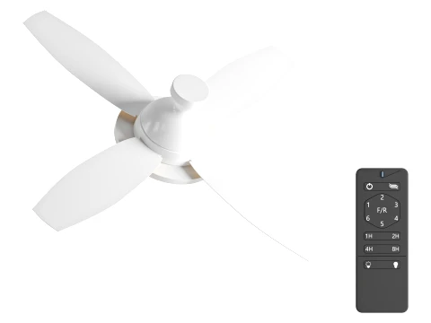 Flush Mount Ceiling Fan with LED Light and Remote 3D Model