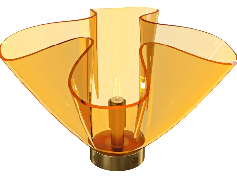 Fazzoletto Rosa Sculptural Glass Table Lamp 3D Model