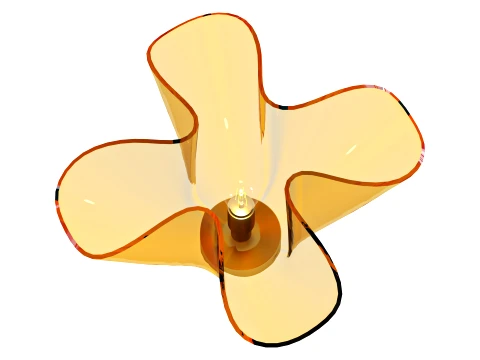 Fazzoletto Rosa Sculptural Glass Table Lamp 3D Model