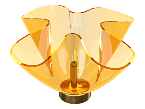 Fazzoletto Rosa Sculptural Glass Table Lamp 3D Model