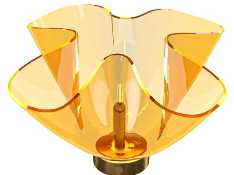 Fazzoletto Rosa Sculptural Glass Table Lamp 3D Model