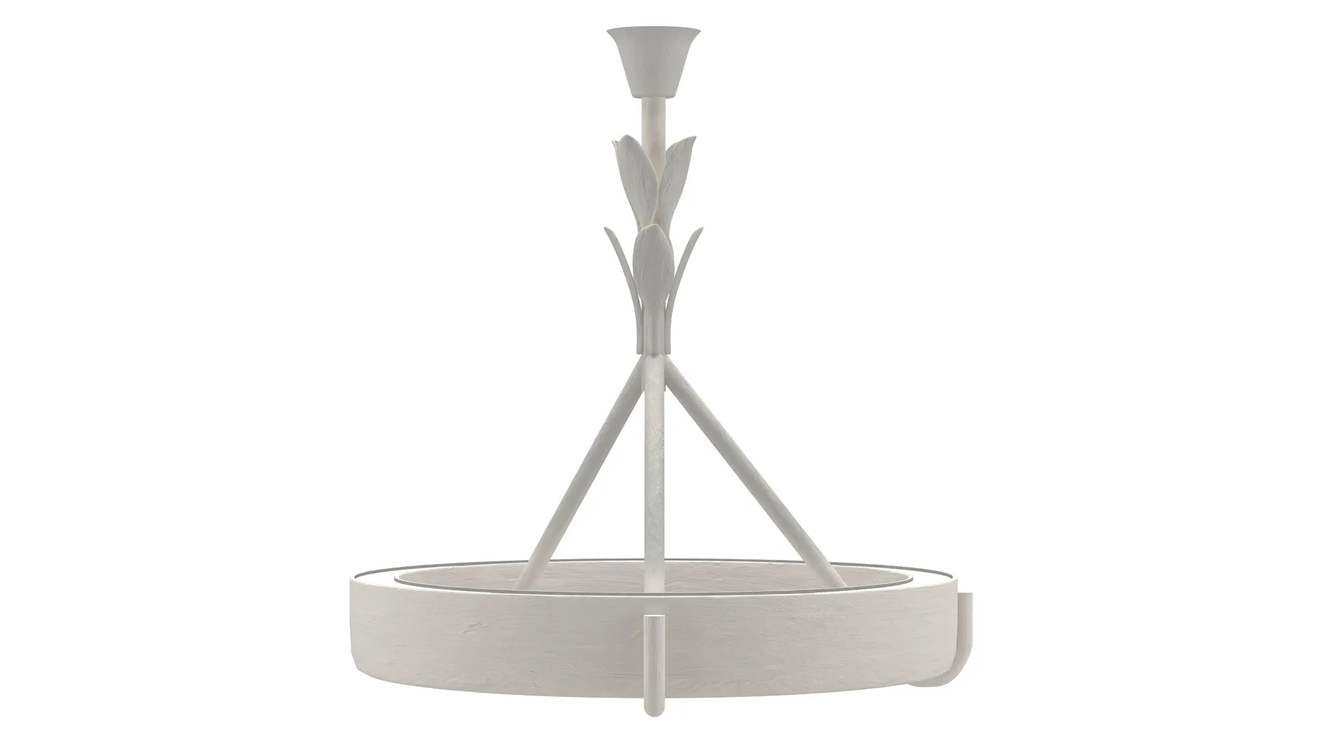 White Plaster Chandelier 3D Model .c4d .max .obj .3ds .fbx .stl .blend 