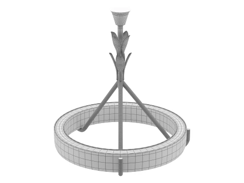 White Plaster Chandelier 3D Model