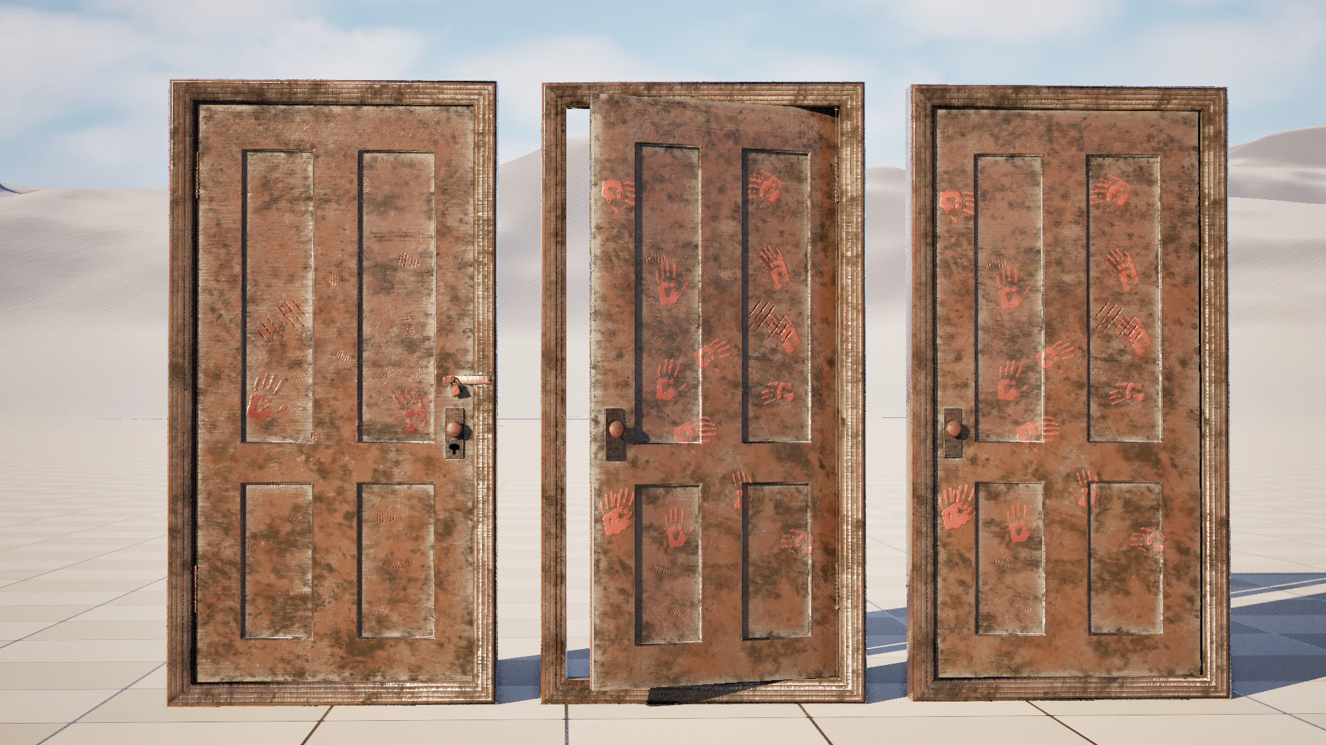 Horror Door 3D Model .c4d .max .obj .3ds .fbx .stl .blend 