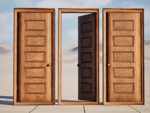 Horror Door LOW POLY 3D Model