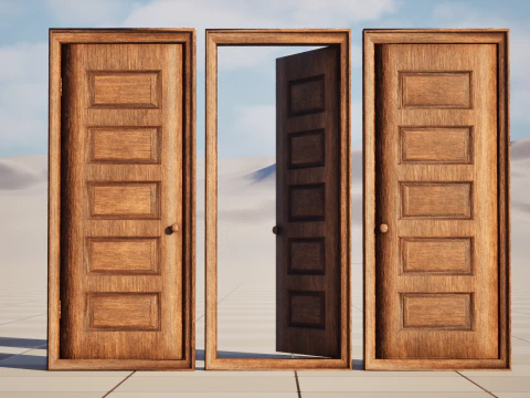 Horror Door LOW POLY 3D Model