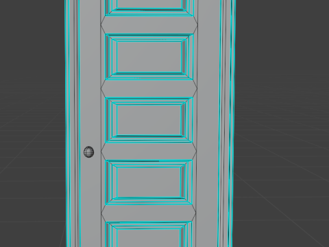 Horror Door LOW POLY 3D Model