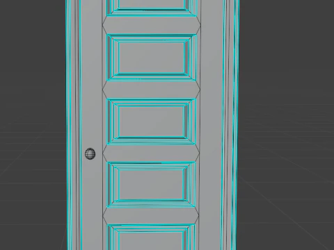 Horror Door LOW POLY 3D Model