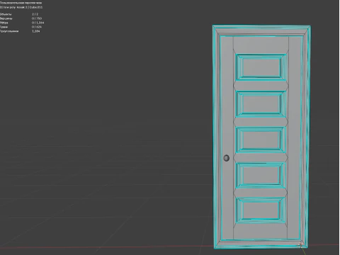 Horror Door LOW POLY 3D Model