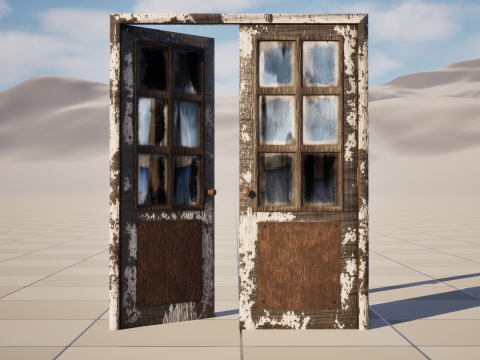 Horror DubleDoor 3D Model