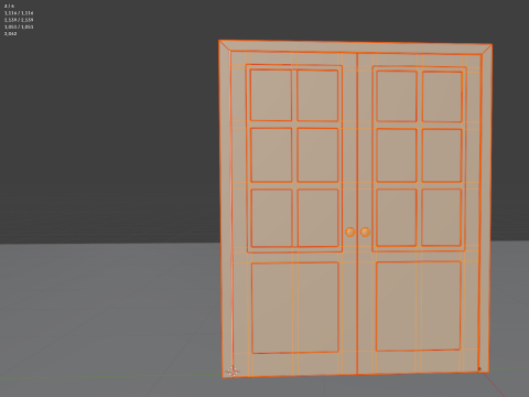 Horror DubleDoor 3D Model