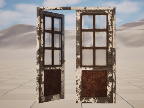 Horror DubleDoor 3D Model