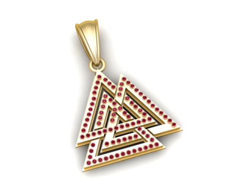 Valknut Viking driehoek hanger 3D printbaar model 3D printmodel