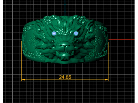 Anillo de sello con cabeza de lobo modelo imprimible en 3D Modelo de impresión 3D