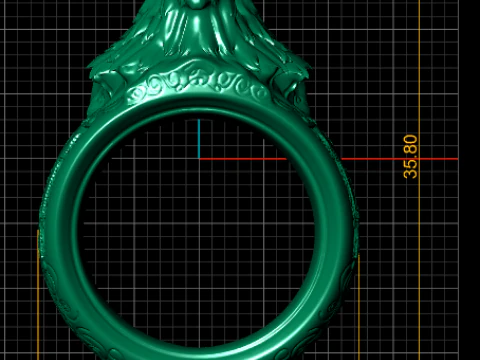Anillo de sello con cabeza de lobo modelo imprimible en 3D Modelo de impresión 3D