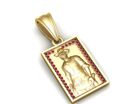 Colgante con marco de retrato occidental de vaquero MODELO IMPRIMIBLE EN 3D Modelo de impresión 3D