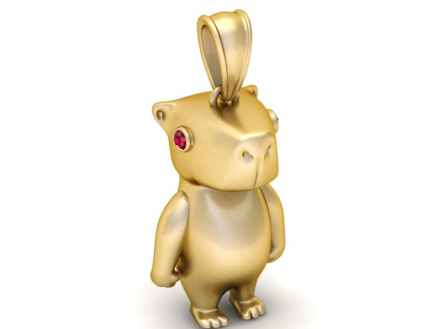 Cute Cartoon Bear Character Pendant 3D PRINTABLE MODEL 3D Print Model .c4d .max .obj .3ds .fbx .stl .blend