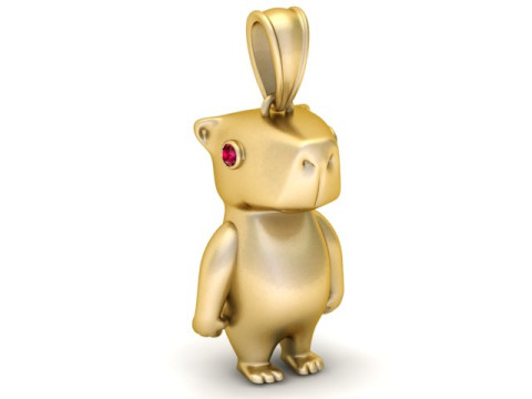 Cute Cartoon Bear Character Pendant 3D PRINTABLE MODEL 3D Print Model