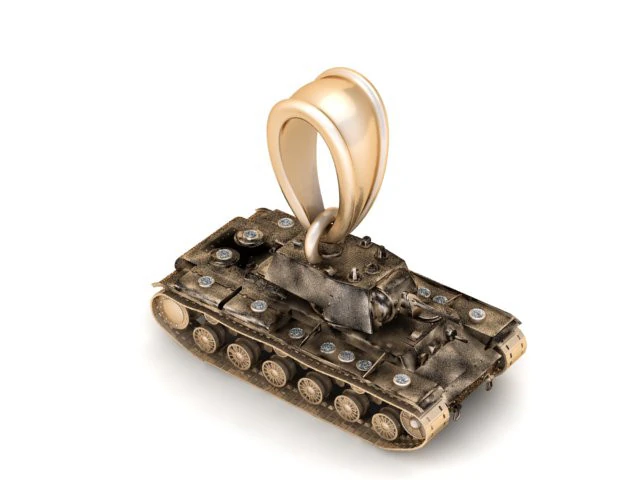 Military Tank Pendant with Diamond 3D PRINTABLE MODEL 3D Print Model .c4d .max .obj .3ds .fbx .stl .blend 