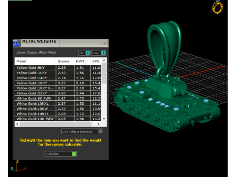 Military Tank Pendant with Diamond 3D PRINTABLE MODEL 3D Print Model