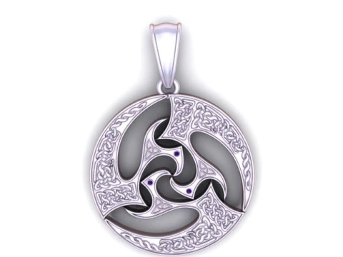 Tribal Triskelion Circle Pendant 3D PRINTABLE MODEL 3D Print Model