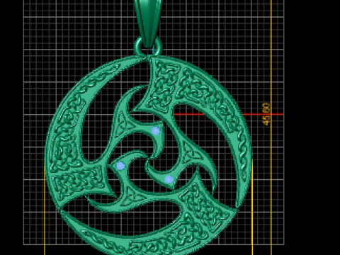 Tribal Triskelion Circle Pendant 3D PRINTABLE MODEL 3D Print Model