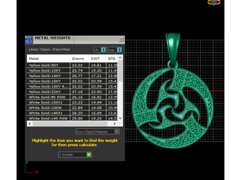 Tribal Triskelion Circle Pendant 3D PRINTABLE MODEL 3D Print Model