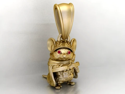 Golden Bunny Knight Trophy 3D-afdrukbaar model 3D printmodel