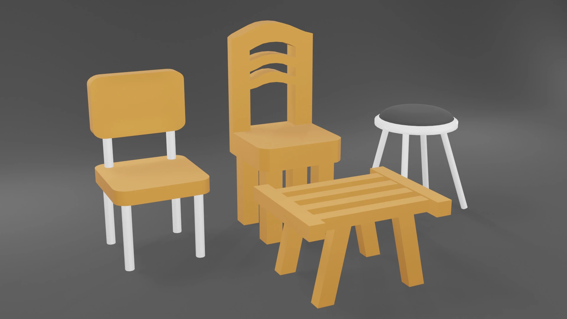 Chair Collection 3D Model .c4d .max .obj .3ds .fbx .stl .blend 