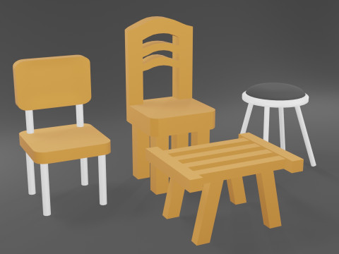 의자 컬렉션 3D 모델