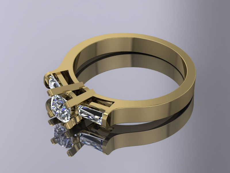 Elegant Ring Jewelry Gold Luxury 3D Print Model .c4d .max .obj .3ds .fbx .stl .blend 