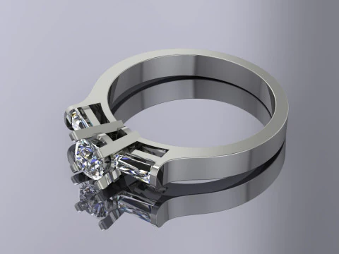 Elegant Ring Jewelry Gold Luxury 3D Print Model